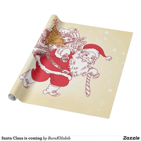 Santa Claus is coming Wrapping Paper | Wrapping paper, Paper, Wraps