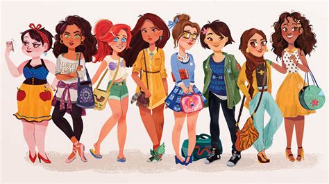 Fan Art Friday #74 – Modern Disney Princesses by Anoosha Syed | Nerdist