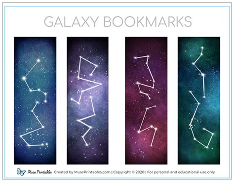 Printable Galaxy Bookmarks