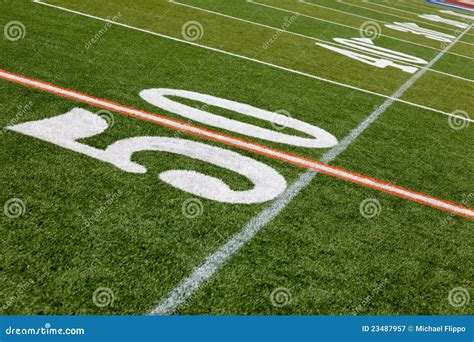 American Football Field - 50 Yard Line Stock Image - Image of field, american: 23487957