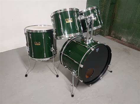 Pearl Export 4pc Drum Set Green Wrap Finish 22/12/13/16 | The Drum Den of Hoboken & Jersey City