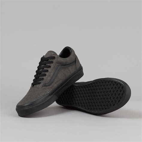 Vans Old Skool Shoes - Washed Black / Black | Flatspot