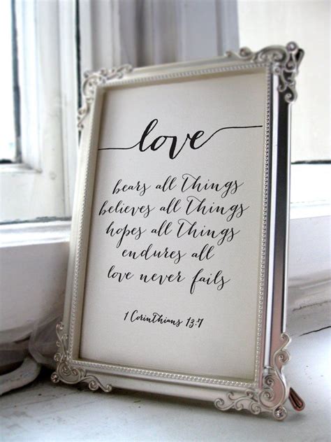 Wedding quote from the bible verse print wall art decor poster love quote anniversary gift 1 ...