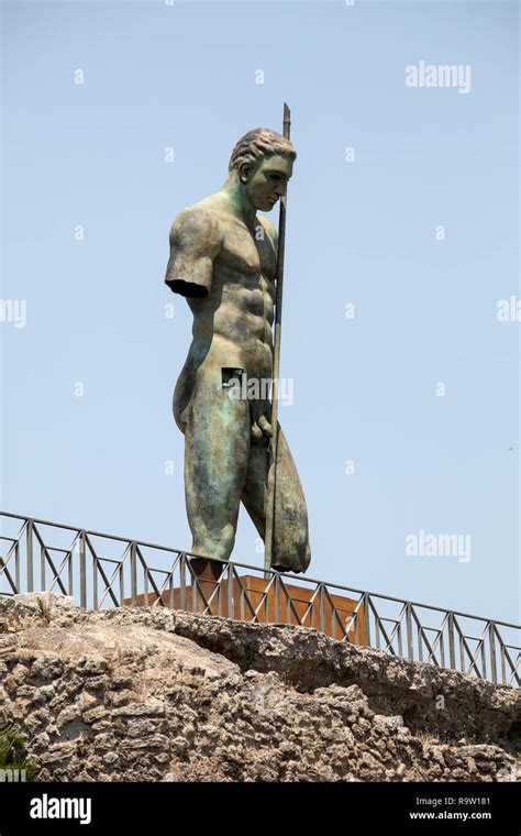 Pompeii, Italy - June 15, 2017: Sculptures of the Polish sculptor Igor Mitoraj on display at ...