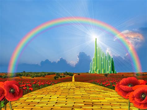 Emerald City Yellow Brick Road Flower Rainbow Photo Backdrops | Etsy