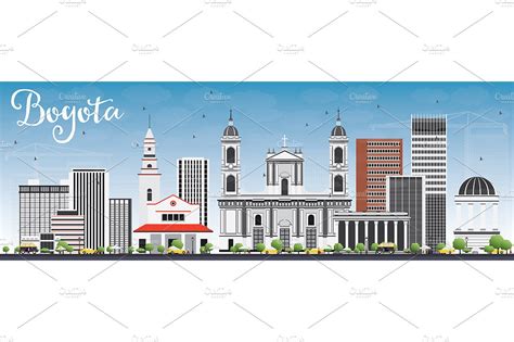 Bogota Skyline with Gray Buildings | Work Illustrations ~ Creative Market