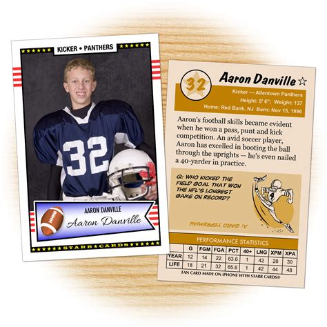 Custom Football Cards - Retro 50™ Series Starr Cards