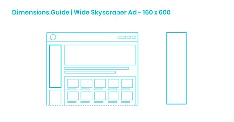 Wide Skyscraper Ad - 160 x 600 Dimensions & Drawings | Dimensions.Guide