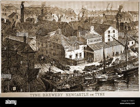 An old print showing the Tyne Brewery Newcastle on Tyne (UK) in the 1800's Stock Photo - Alamy