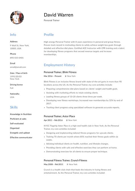 Guide: Personal Trainer Resume [ + 12 Samples ] | PDF | 2019