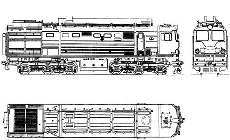 2TE10L locomotive Blueprint - Download free blueprint for 3D modeling