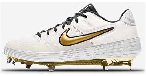 Nike Alpha Huarache Elite 2 Low Metal Premium By You Custom Baseball Cleat in White - Lyst