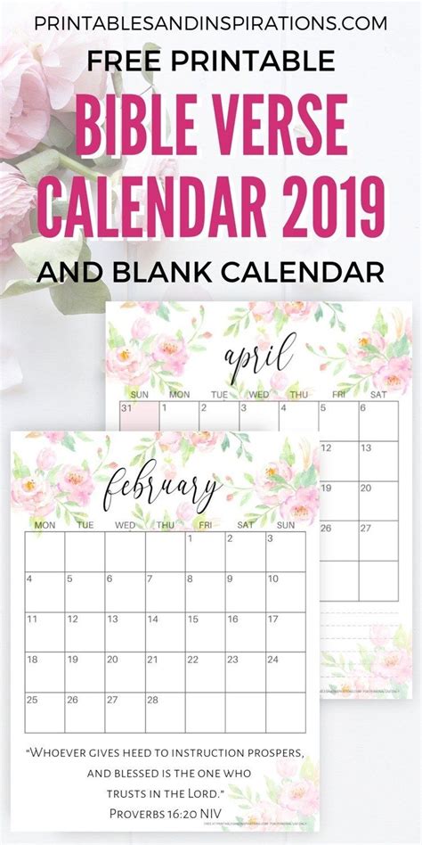 2024 Bible Verse Calendar Free Printable - Printables and Inspirations ...