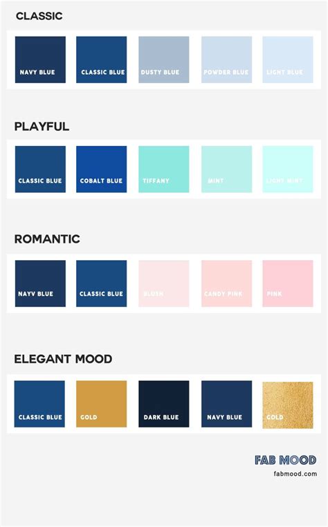 4 Blue Color Palettes for Different Moods