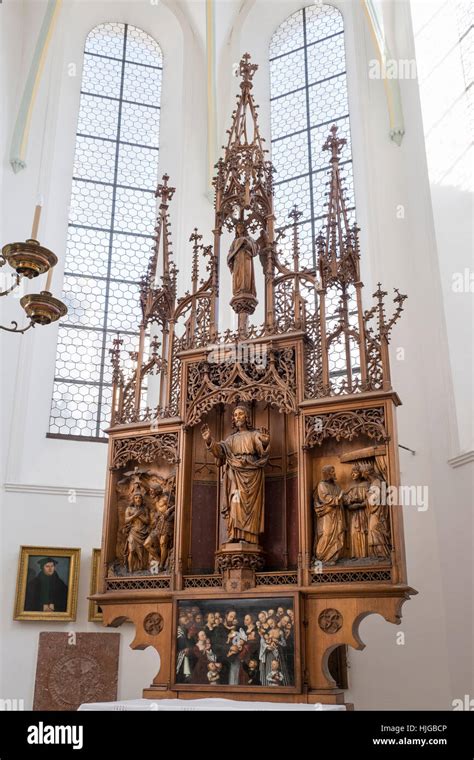 Neo-Gothic altar by William Vogt, St. Anne's Church, Augsburg, Swabia ...