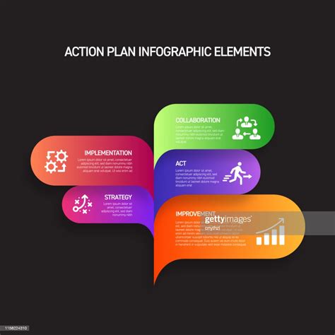 Action Plan Infographic Design Template With Icons And 5 Options Or ...