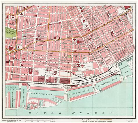 An old map of the Toxteth Dock area, Liverpool in 1928 as an instant ...