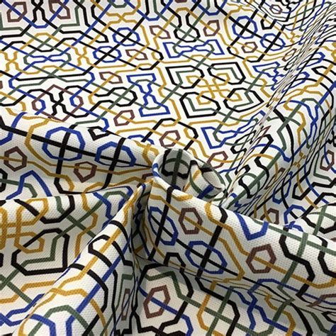 Geometric Upholstery Fabric by the Yard Retro Abstract Lines | Etsy