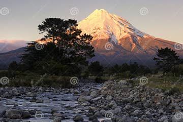 Mount Taranaki at Sunrise, Taranaki, New Zealand Stock Image - Image of ...