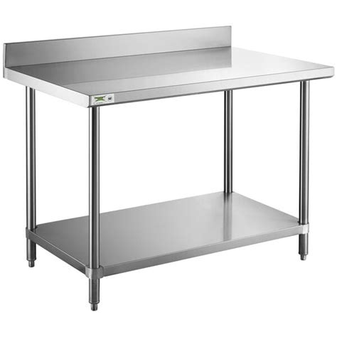 Stainless Steel Work Table With Backsplash / Regency 30 X 48 16 Gauge ...