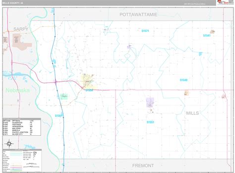 Mills County, IA Wall Map Premium Style by MarketMAPS - MapSales