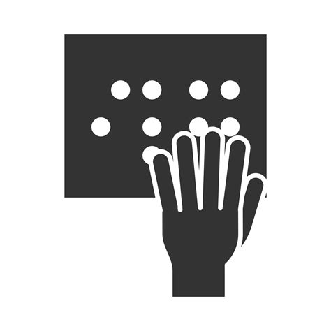 hand with paper written in braille world disability day silhouette icon design 2602596 Vector ...