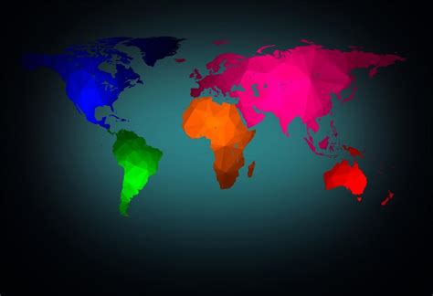 Color Coded Map Of The World Continents - Guenna Holly-Anne