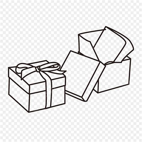 Bow Packing Gift Box Box Black And White Clipart, Bow Drawing, Gift Drawing, Box Drawing PNG and ...