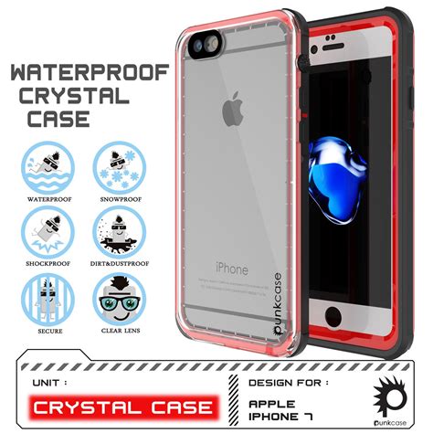 PUNKcase CRYSTAL Red Apple iPhone 7 Waterproof Case – punkcase