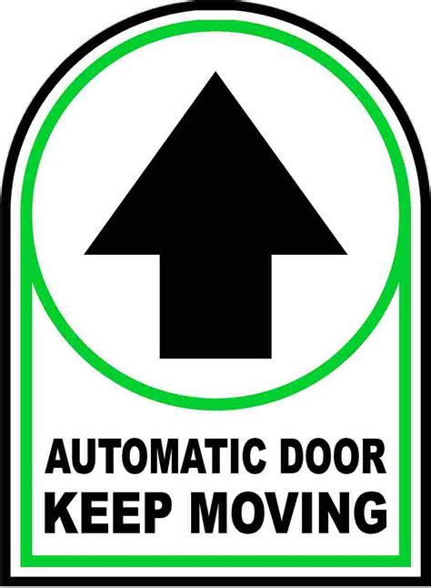 Automatic Door Keep Moving/Do Not Enter Stand Clear Decal Pair Multi-P ...