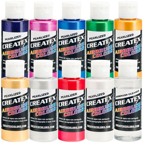 Createx 10 COLOR PEARLIZED SET Airbrush Paint Colors 844925005111 | eBay