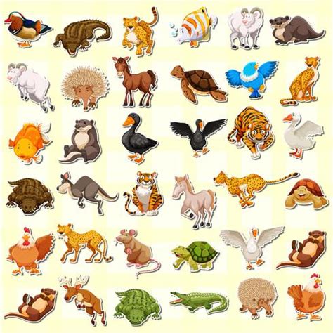 Animal Stickers Vector Art, Icons, and Graphics for Free Download