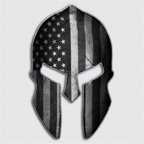 Subdued Flag Spartan Helmet Decal | Military American USA Sticker