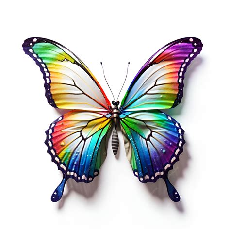 Premium AI Image | Beautiful Rainbow Butterfly Isolated on a White Background