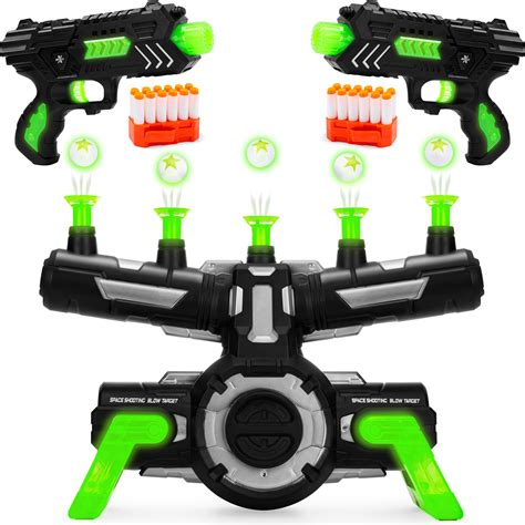 Glow-in-the-Dark Floating Target & Blaster Set w/ 24 Darts, 20 Targets – Best Choice Products