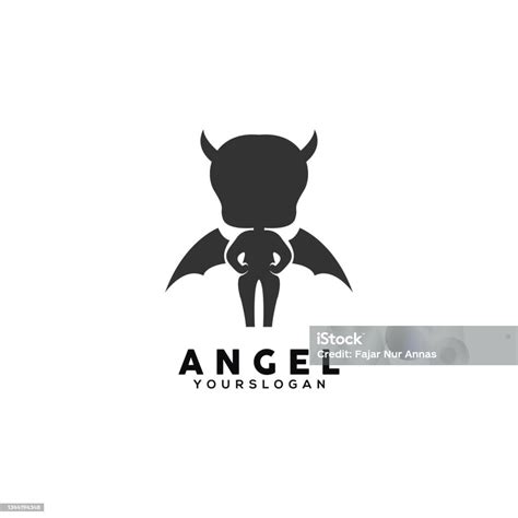 Angel Black Logo Design Template Stock Illustration - Download Image ...