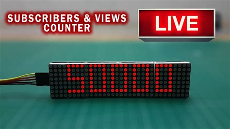 Realtime Subscribers and Views Counter 8x8 Matrix Display