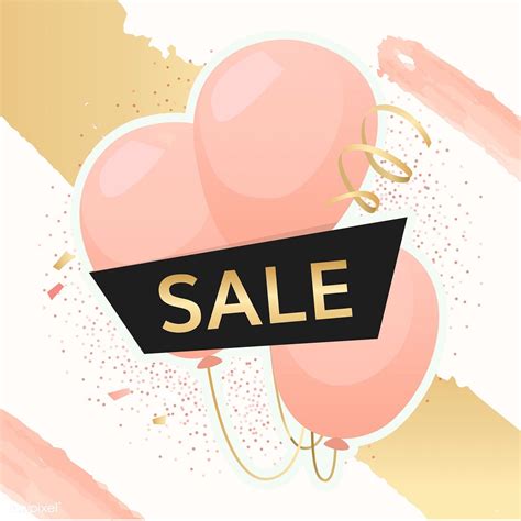 Shop sale promotion advertisement on pink balloons vector | free image by rawpixel.com ...