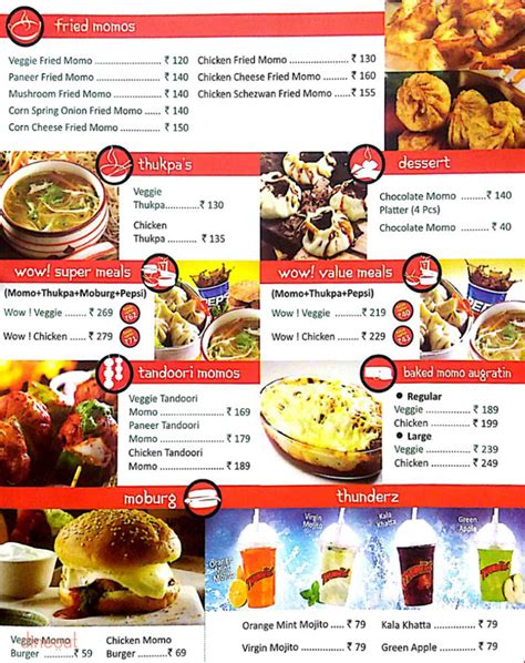 Menu of Wow! Momo, Greater Kailash - 1, Delhi | Dineout