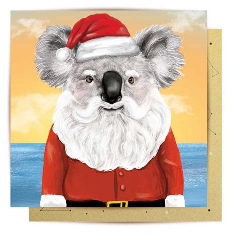 Santa Koala Christmas Greeting Cards for Overseas - Bits of Australia