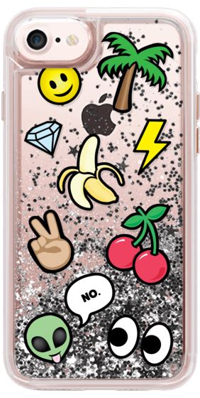 Casetify iPhone 7 Glitter Case - EMOTICONS by Katie Reed #Casetify ...