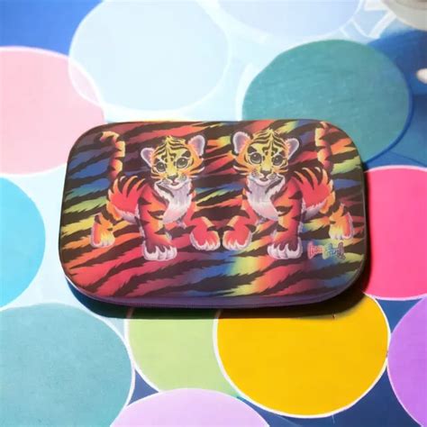 VINTAGE LISA FRANK Tiger Cub Zippered Pencil Box Case Rainbow Forrest $15.99 - PicClick