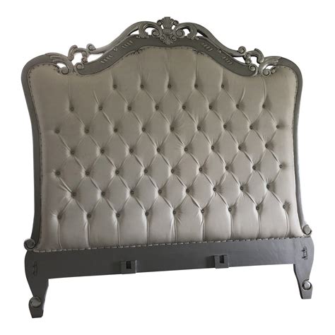 Contemporary Silver and White King Headboard | Chairish | King ...