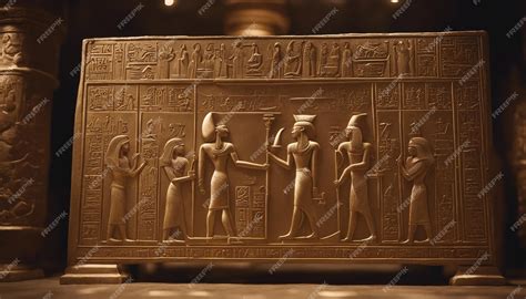 Premium AI Image | An ancient Egyptian tomb with hieroglyphics golden ...