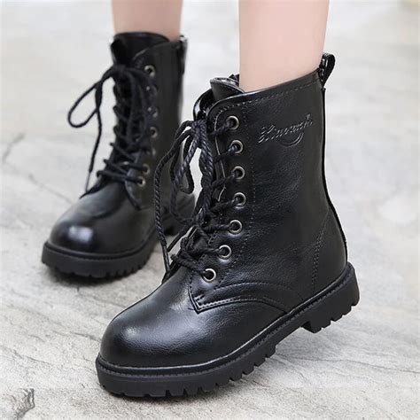 2017 New Snow Boots Kids Boys High Boots Black Colors Winter Boots Children's Shoes Girls Single ...