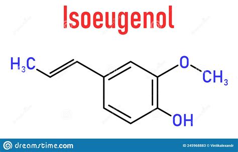 Isoeugenol Fragrance Molecule, Skeletal Chemical Formula. Stock Vector - Illustration of line ...