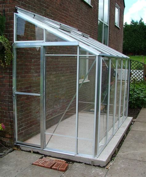 5ft Wide LEAN-TO Plain Aluminium Greenhouse (5'3" x 8'7") - Robinsons Greenhouses