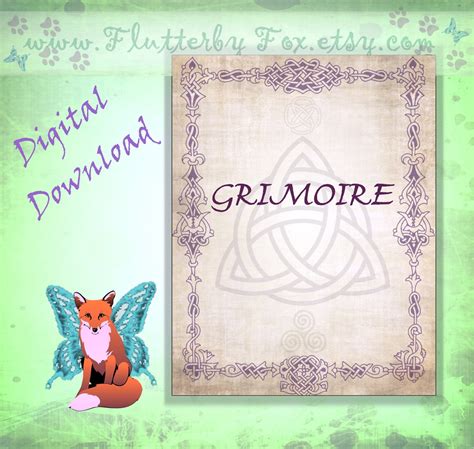 Grimoire Cover Page Book of Shadows Cover Cover page Title