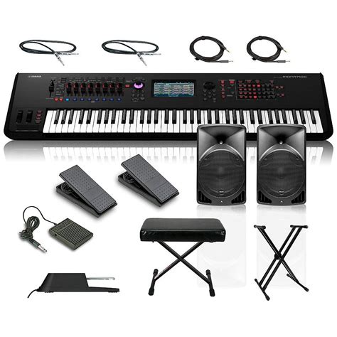 Yamaha Montage 7 76-Key Synthesizer with Powered Speakers Stand Pedals ...