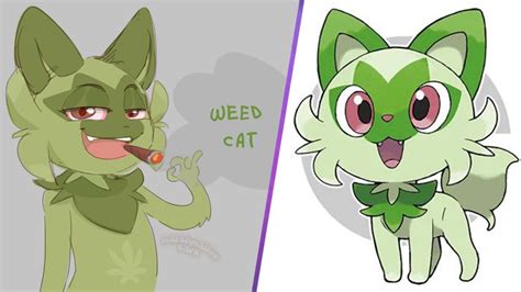 New 'Weed Cat' Pokemon Sprigatito Is Already A Stoner Icon